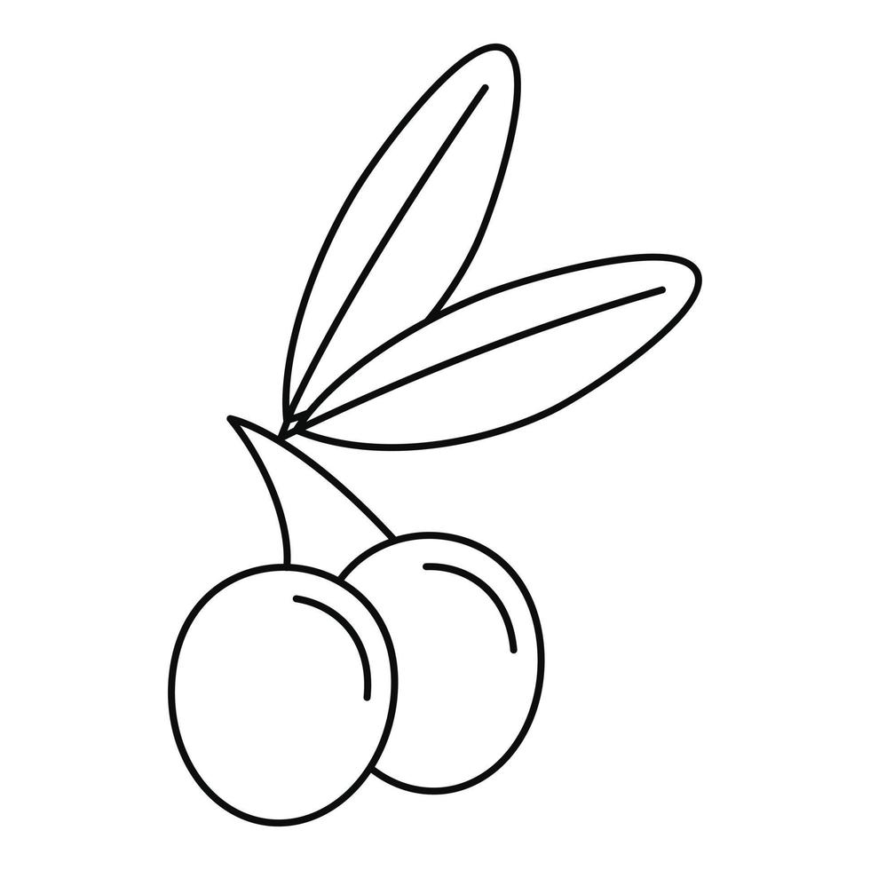 jewish oliv ikon, översikt stil vektor