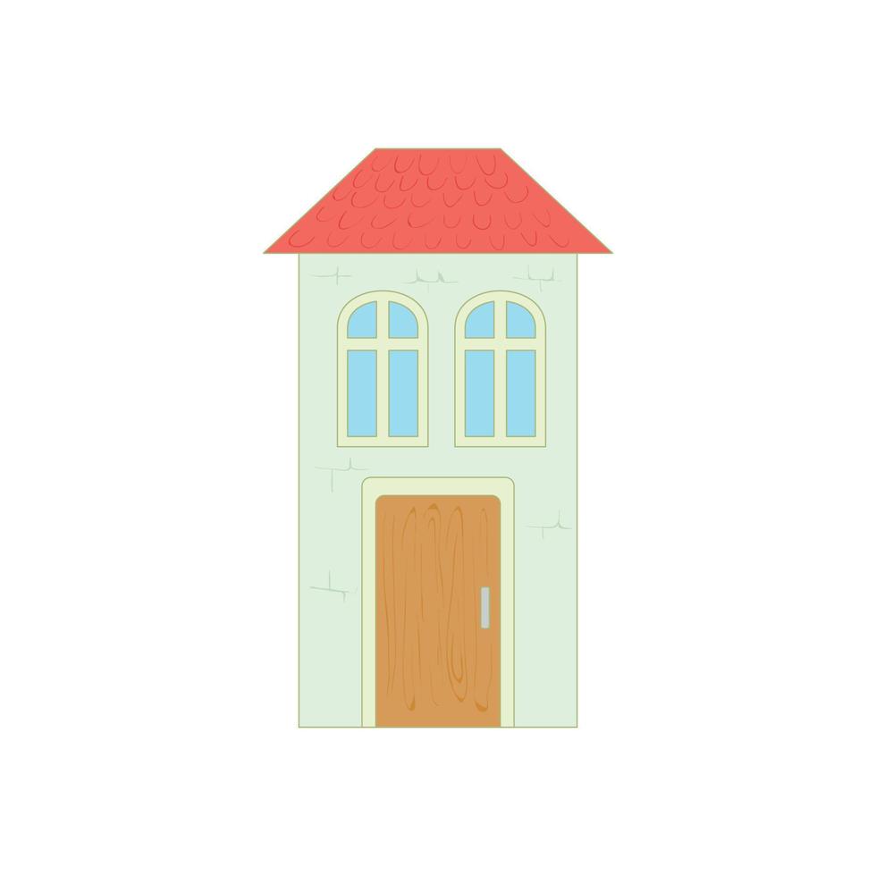 Weißes Haus mit einem roten Dachsymbol, Cartoon-Stil vektor