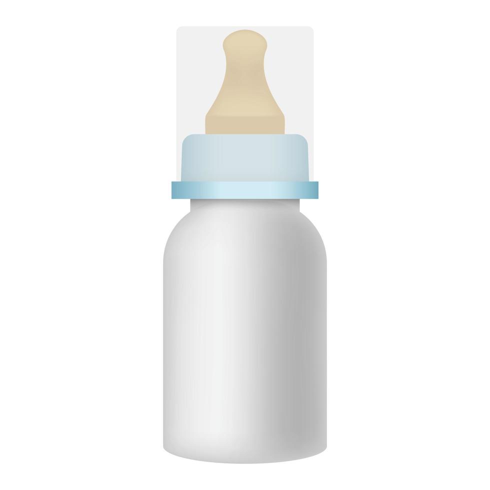 Symbol für Babymilchschnullerflasche, realistischer Stil vektor