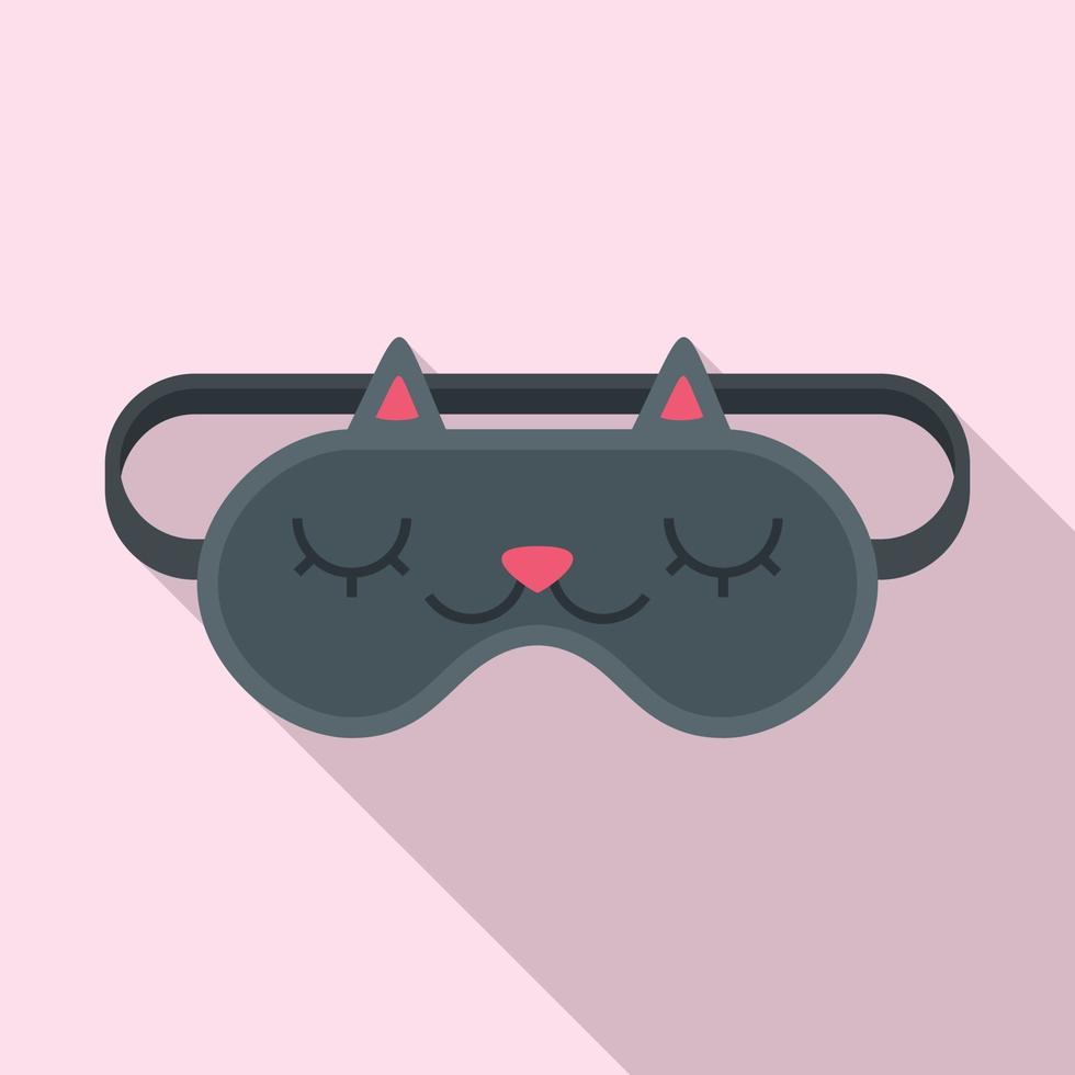 glasögon sovande mask ikon, platt stil vektor