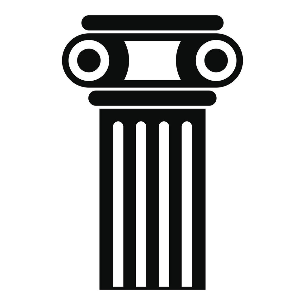 tempel pelare ikon, enkel stil vektor
