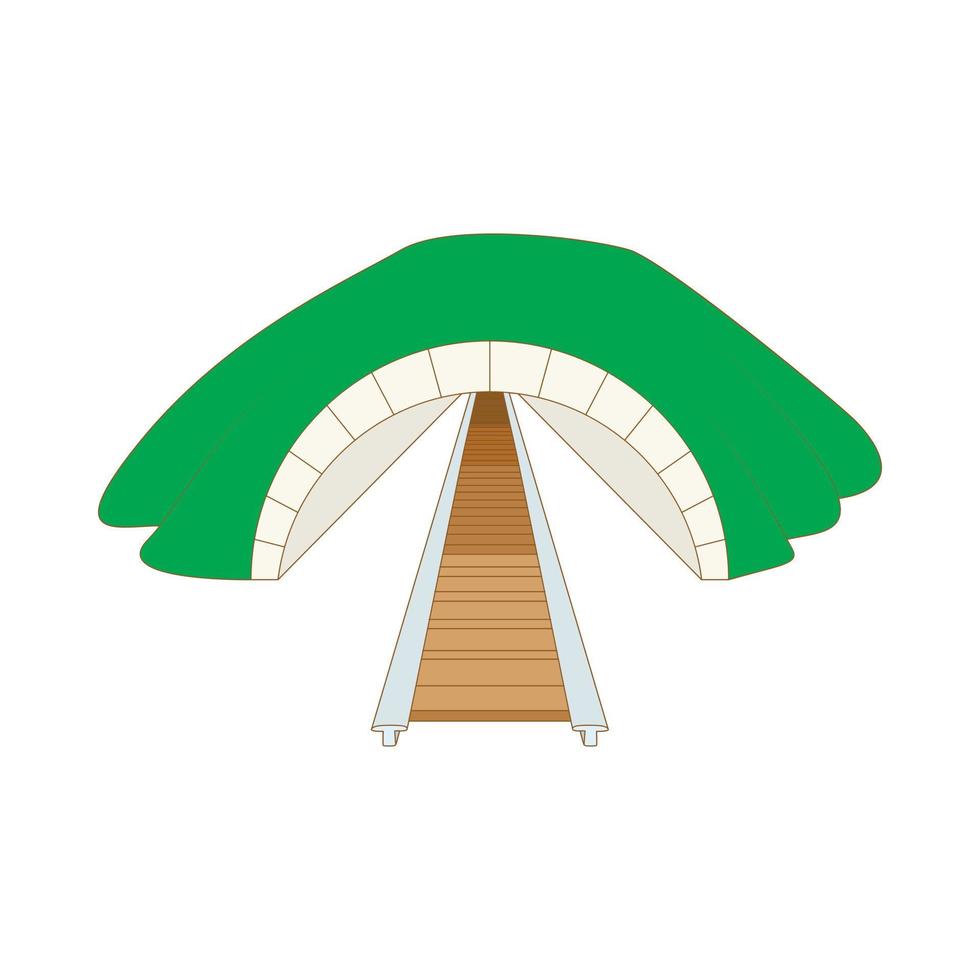 Eisenbahntunnel-Symbol, Cartoon-Stil vektor