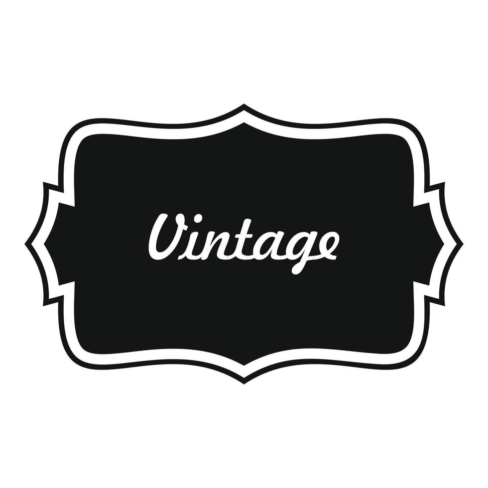 Vintage-Label-Symbol, einfacher Stil. vektor