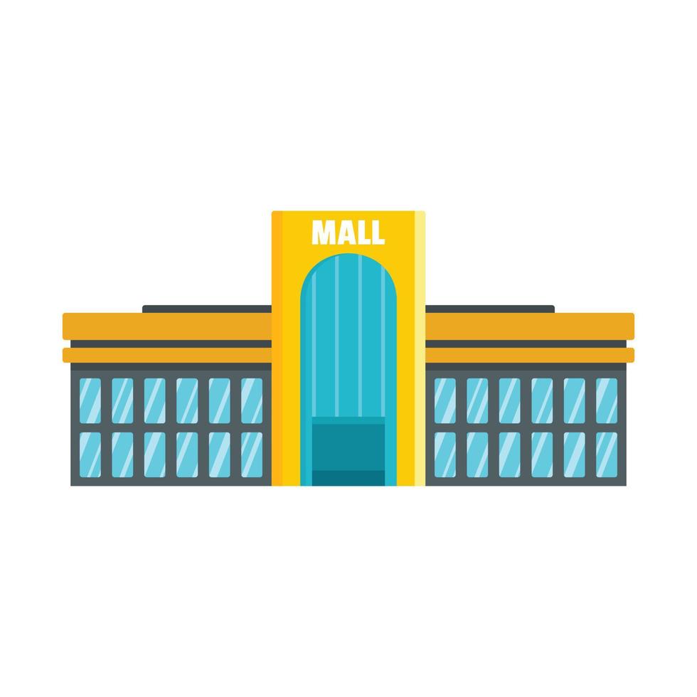 företag köpcenter ikon, platt stil vektor