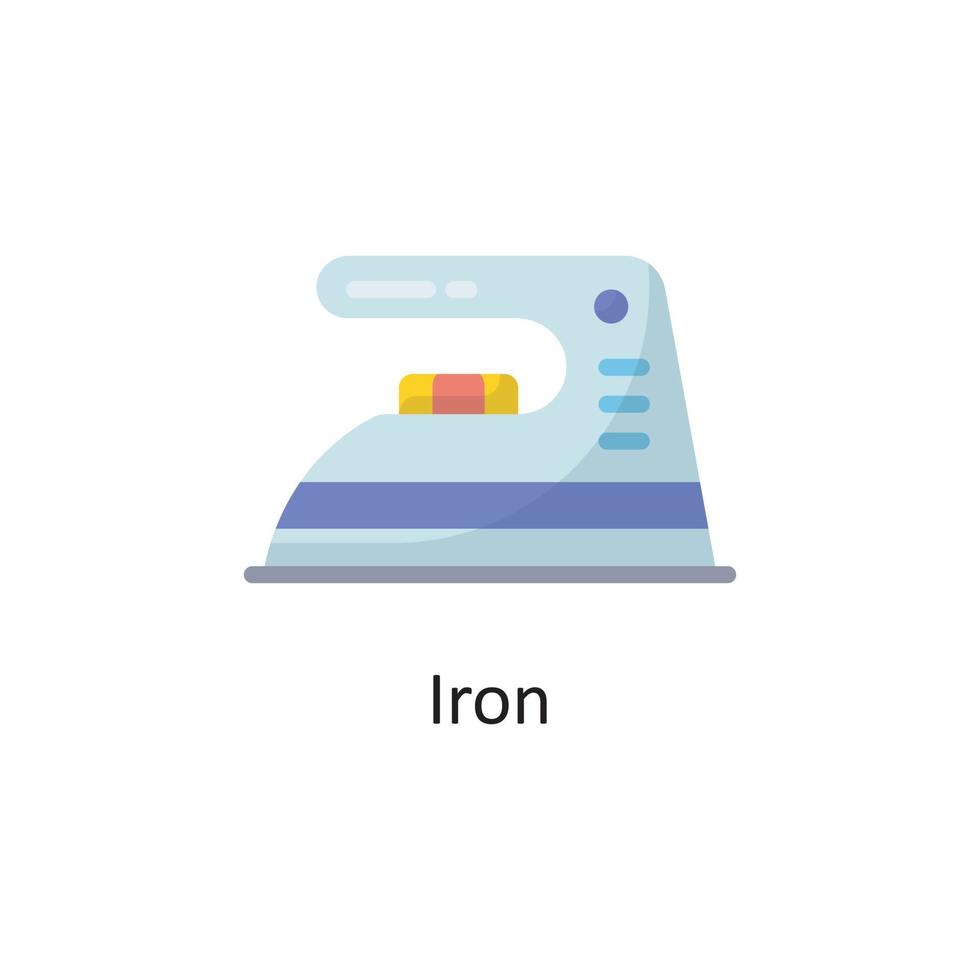 Ikonendesignillustration des Eisenvektors flache. Housekeeping-Symbol auf weißem Hintergrund Eps 10-Datei vektor