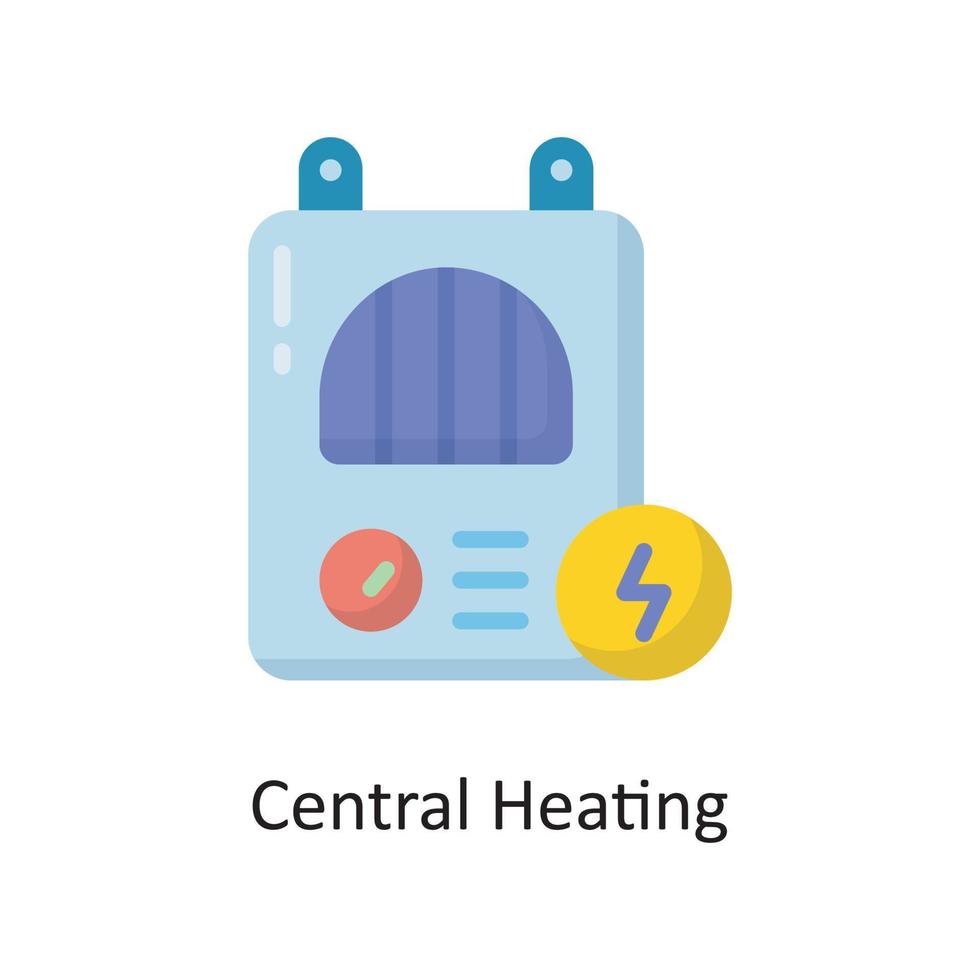 central uppvärmning vektor platt ikon design illustration. hushållning symbol på vit bakgrund eps 10 fil