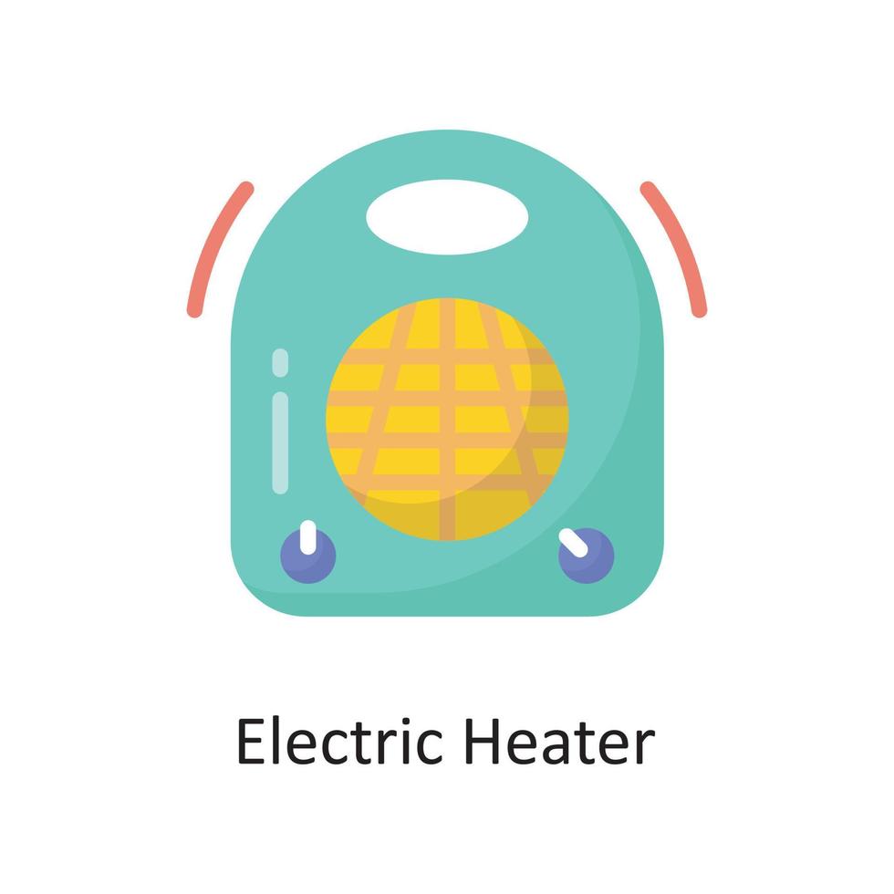 elektrisk värmare vektor platt ikon design illustration. hushållning symbol på vit bakgrund eps 10 fil