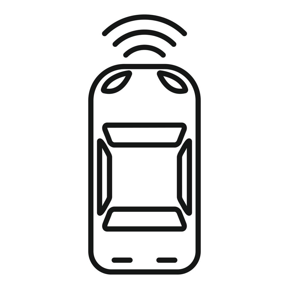 bil parkering sensor ikon, översikt stil vektor