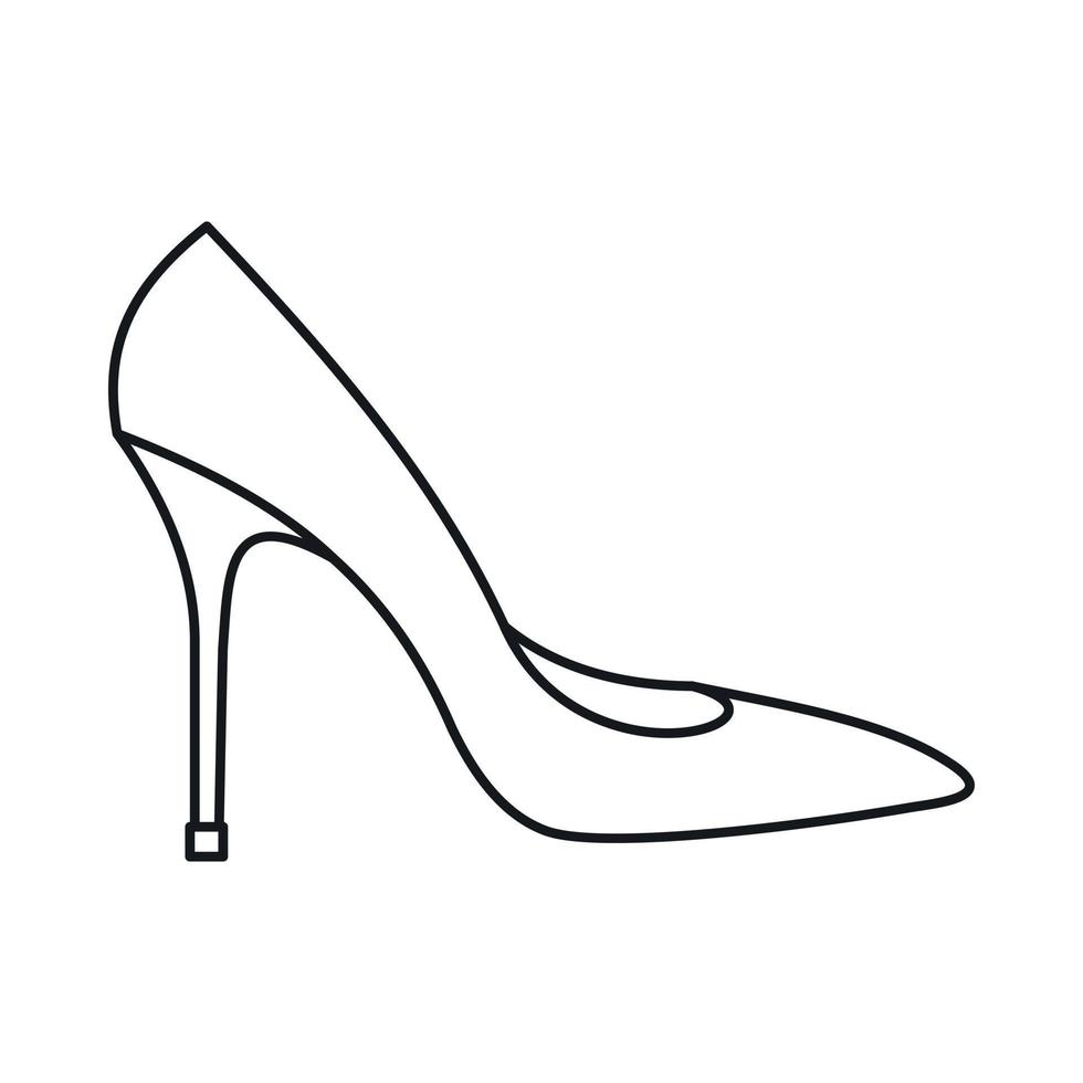 kvinnor sko med hög hälar ikon, översikt stil vektor