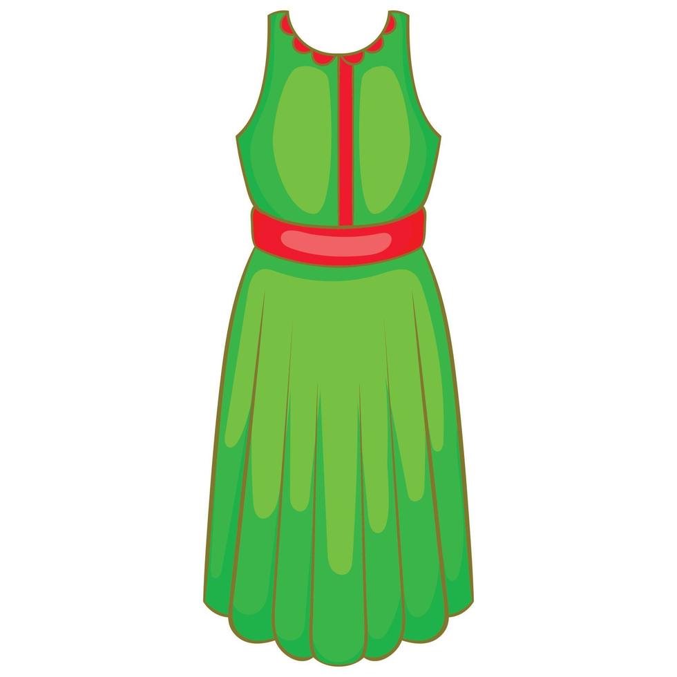 Grünes Kleid-Symbol, Cartoon-Stil vektor