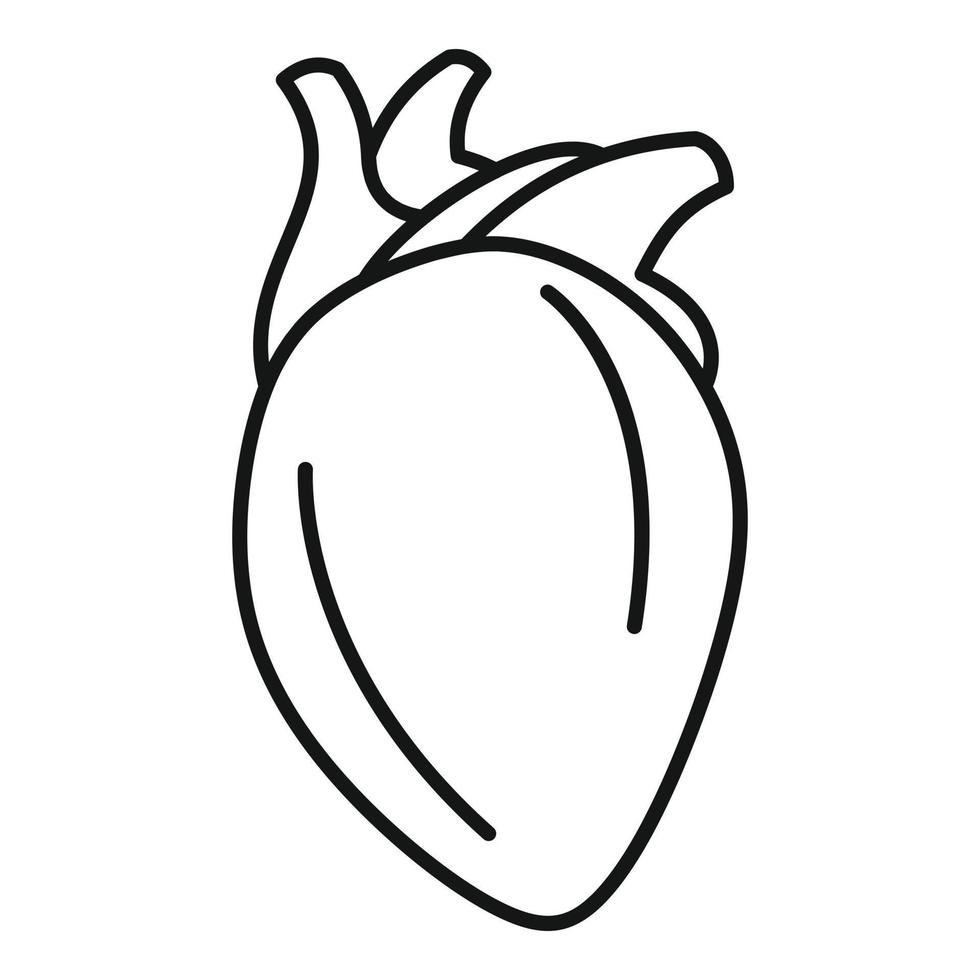 kropp mänsklig hjärta ikon, översikt stil vektor