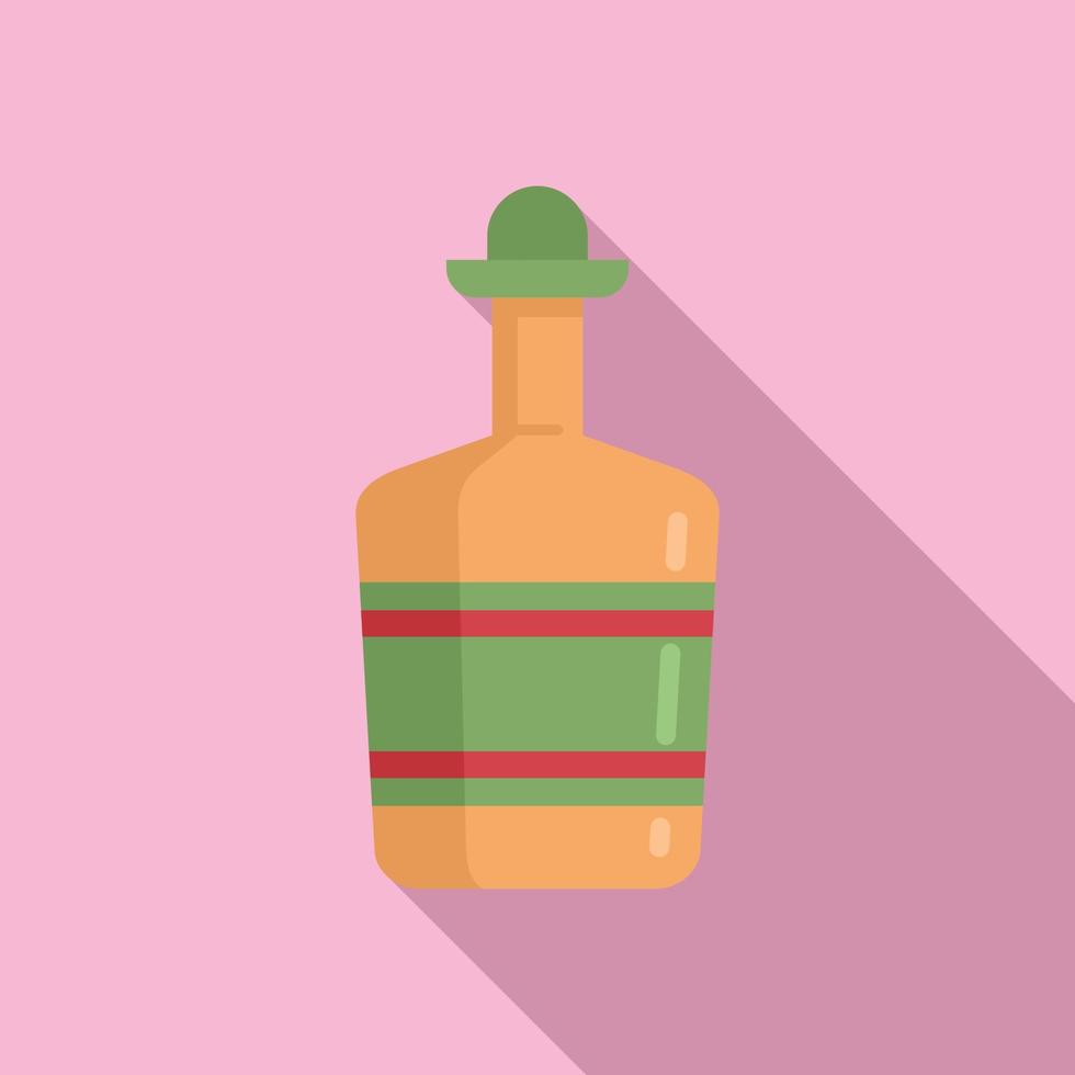 Barkeeper-Tequila-Flaschensymbol, flacher Stil vektor
