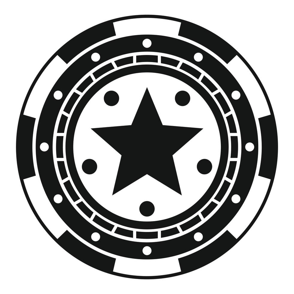 Star-Casino-Chip-Symbol, einfacher Stil vektor