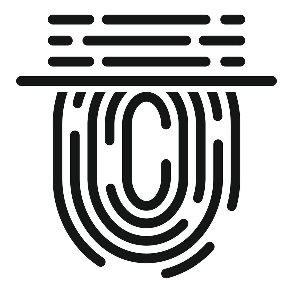Fingerabdruck-Scan-Symbol, einfacher Stil vektor