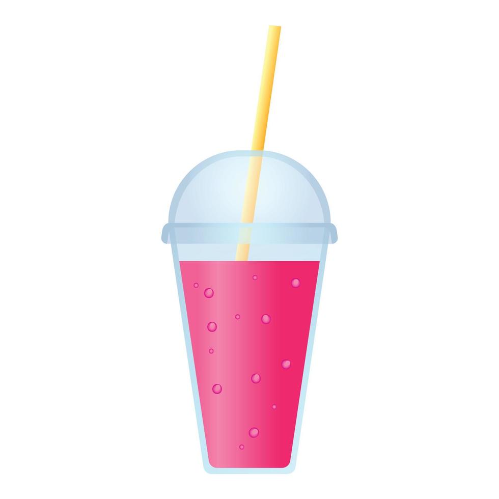 Plastikbecher-Smoothie-Symbol, Cartoon-Stil vektor