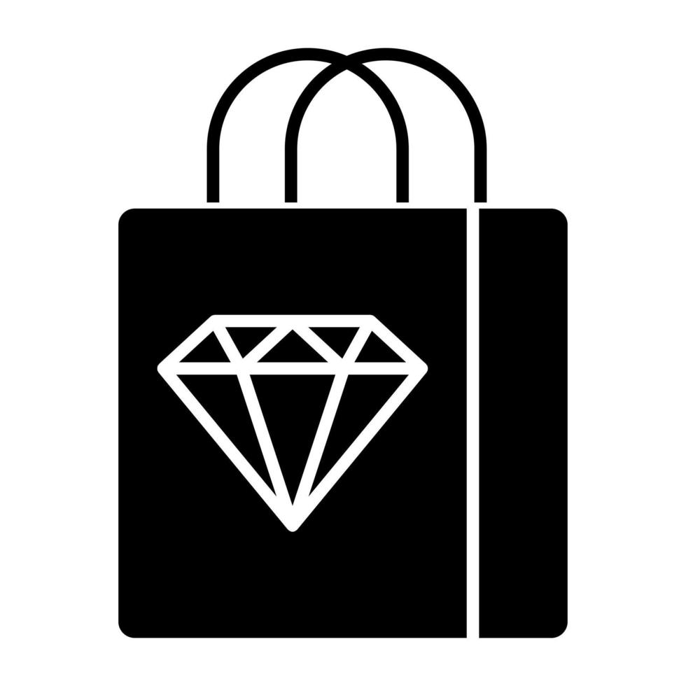 Glyph-Design-Ikone des Premium-Shoppings vektor