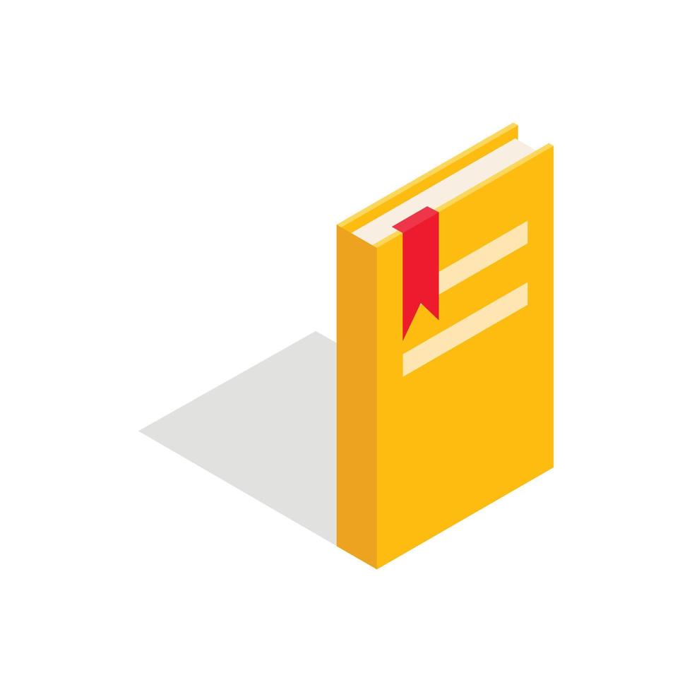 stängd gul bok med en bokmärke ikon vektor
