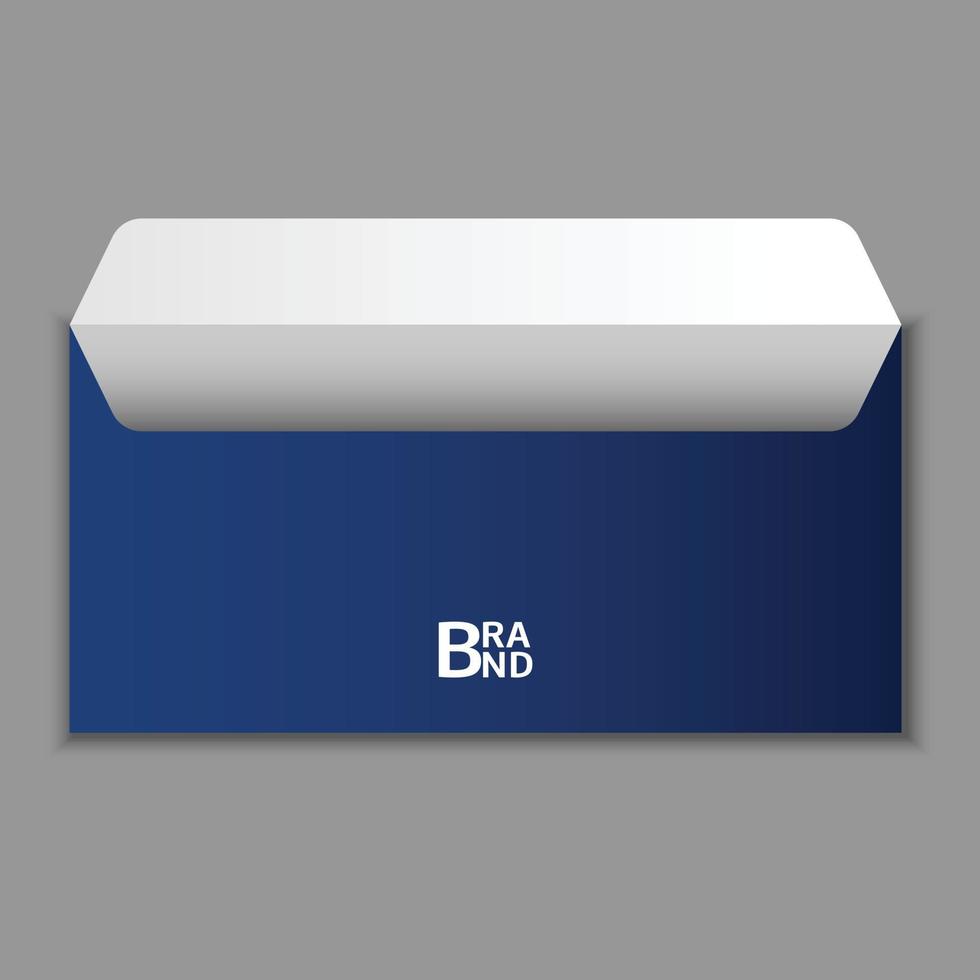 öppen blå kuvert ikon, realistisk stil vektor