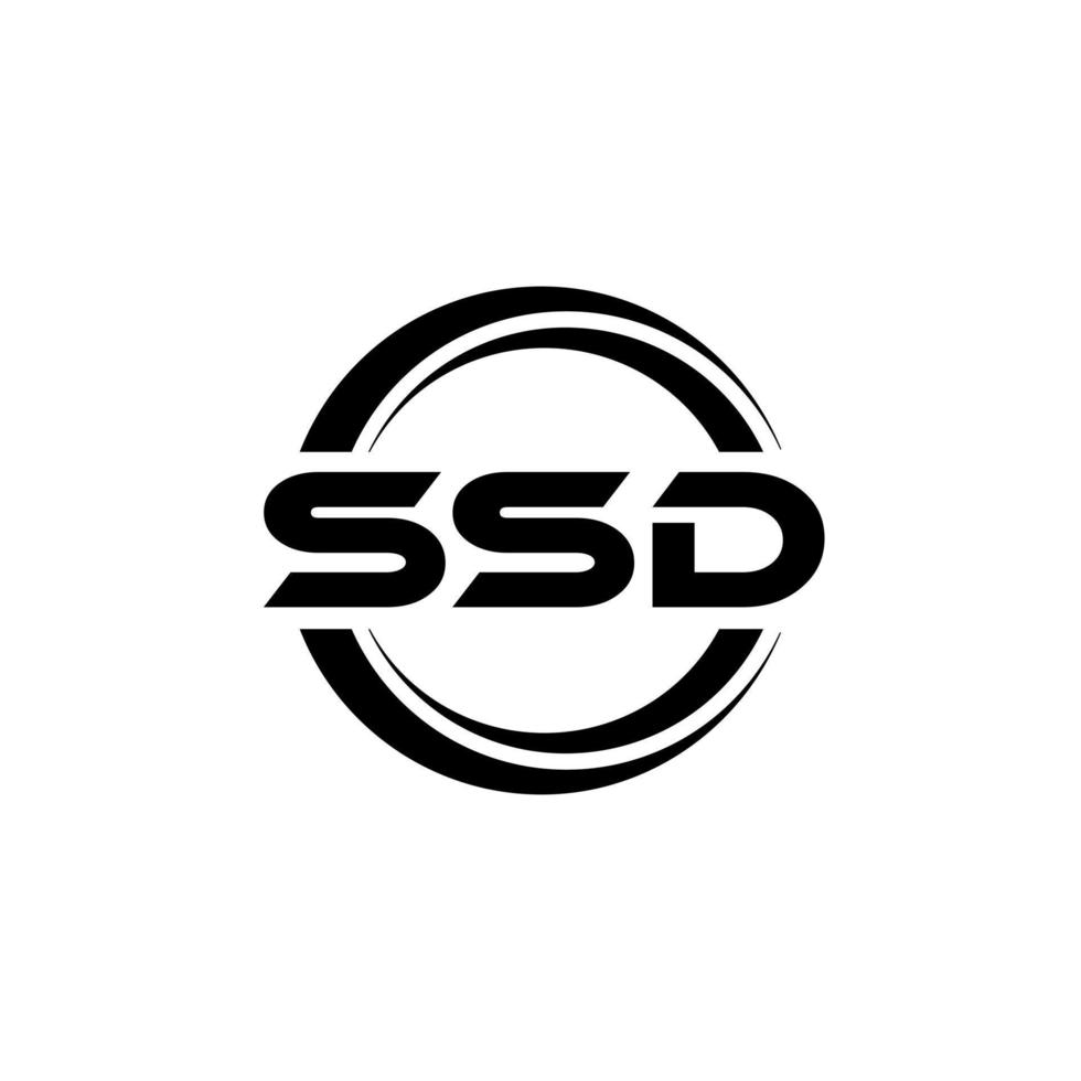 SSD-Brief-Logo-Design in Abbildung. Vektorlogo, Kalligrafie-Designs für Logo, Poster, Einladung usw. vektor
