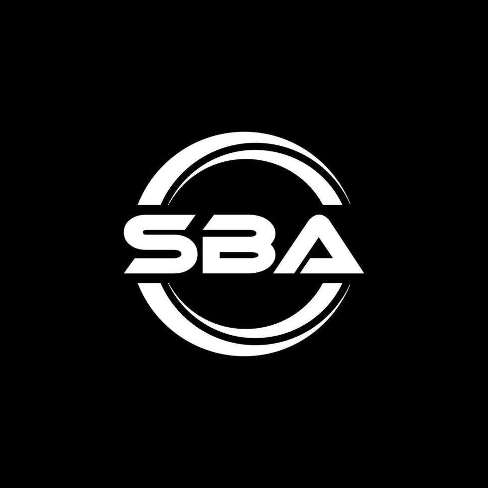 sba brev logotyp design i illustration. vektor logotyp, kalligrafi mönster för logotyp, affisch, inbjudan, etc.