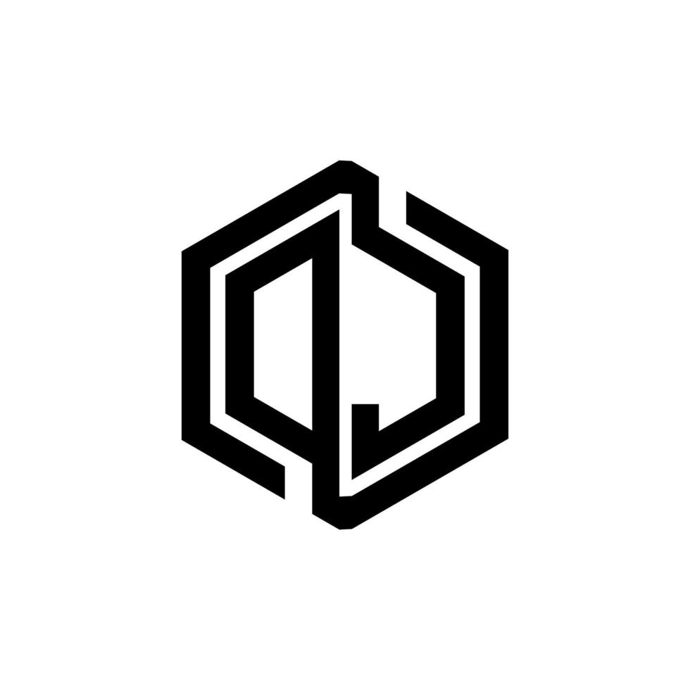 DJ-Brief-Logo-Design in Abbildung. Vektorlogo, Kalligrafie-Designs für Logo, Poster, Einladung usw. vektor
