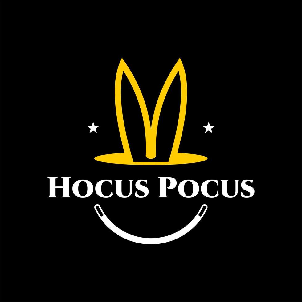 magisches Logo-Design mit lustigen Hasenohren im Hutloch vektor
