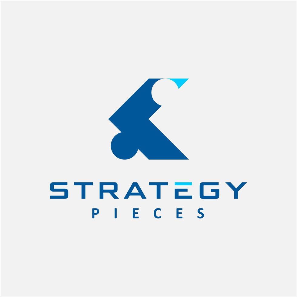 Puzzle-Logo modernes einfaches Strategiestück vektor
