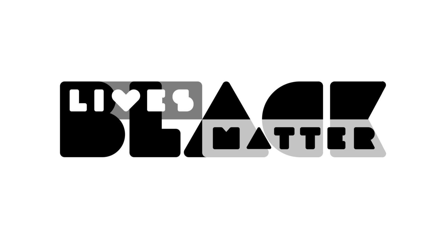 svartvit baner med minimalistisk typografi svart liv materia illustration för protest, samling eller medvetenhet kampanj mot ras- diskriminering av mörk hud Färg. vektor mall med text