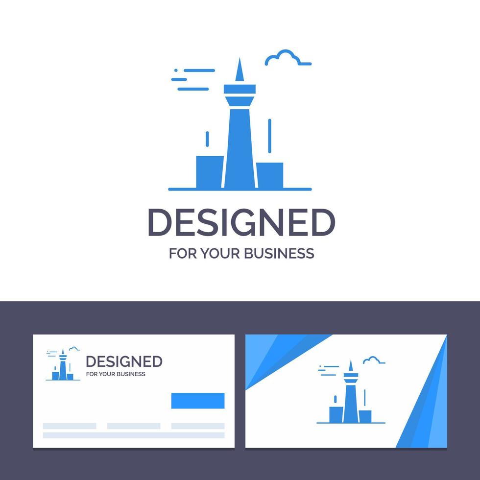 kreative visitenkarte und logo-vorlage architektur und stadtgebäude kanada turm wahrzeichen vektorillustration vektor