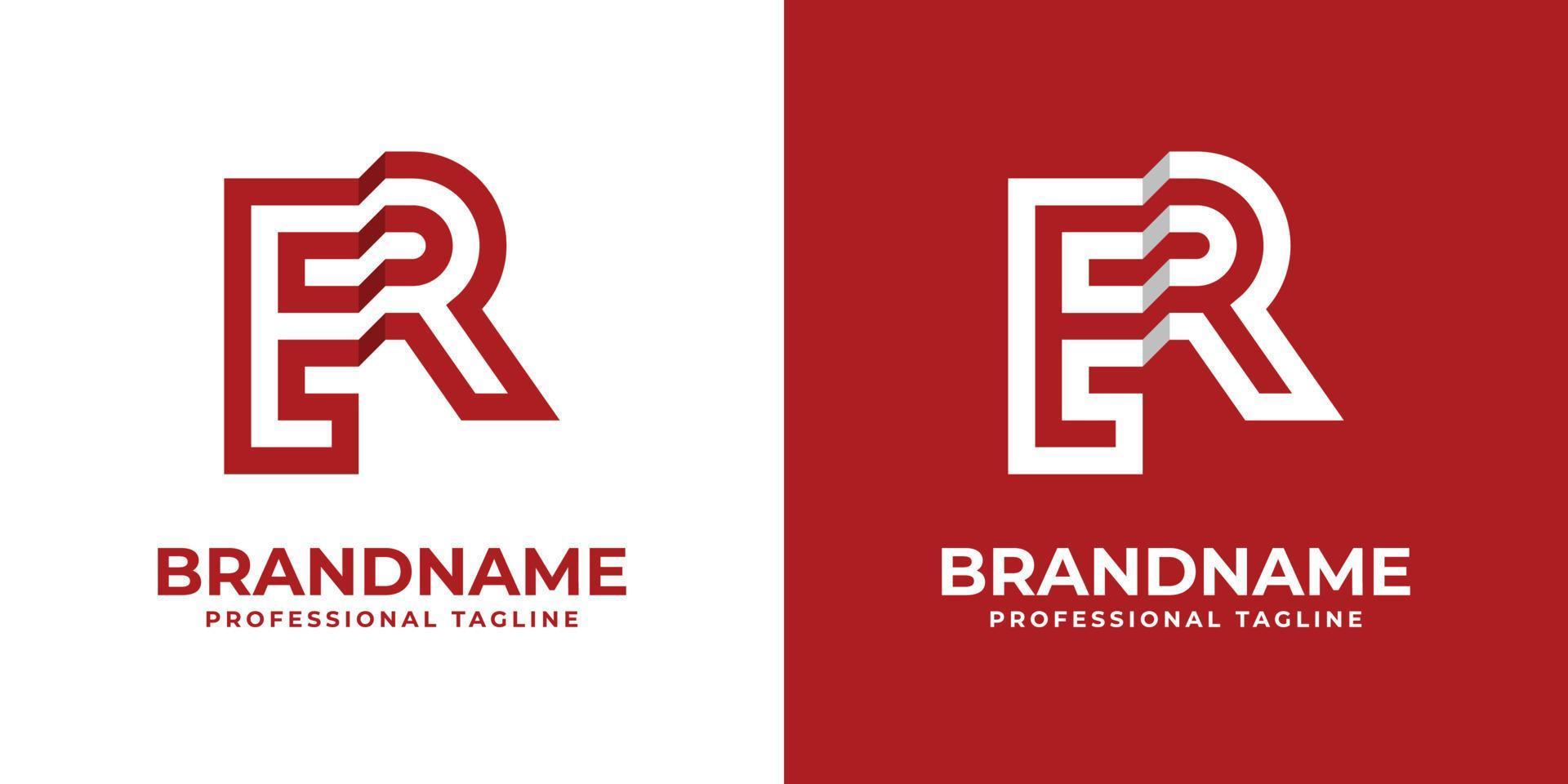 modern brev er logotyp, lämplig för några företag eller identitet med er re initialer. vektor