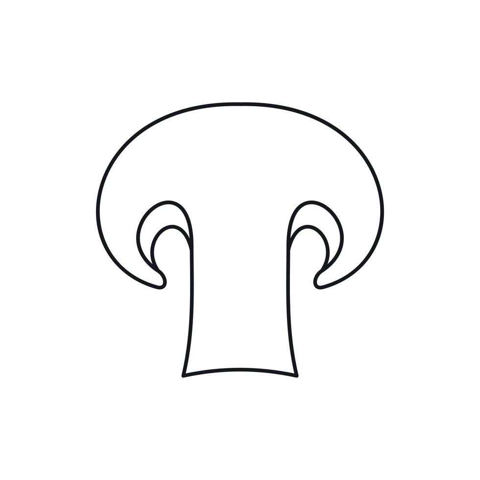 Champignon-Pilz-Symbol, Umrissstil vektor