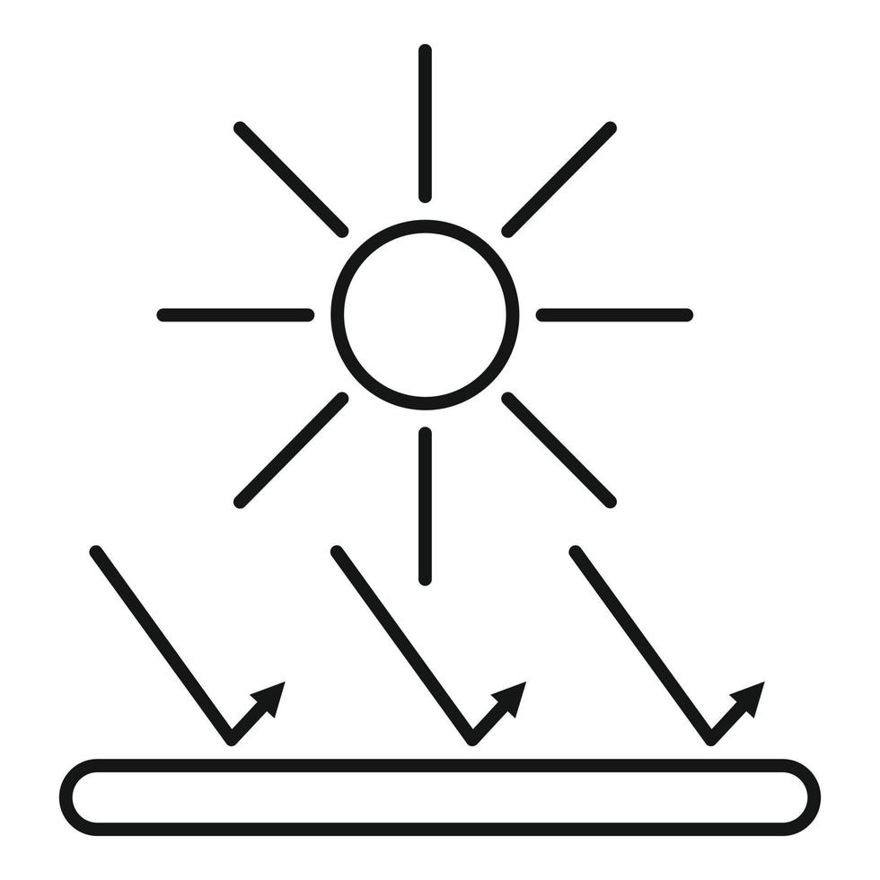 Solskydd tyg funktion ikon, översikt stil vektor