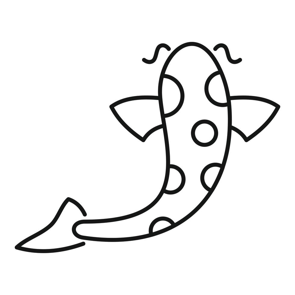 koi karp fisk ikon, översikt stil vektor