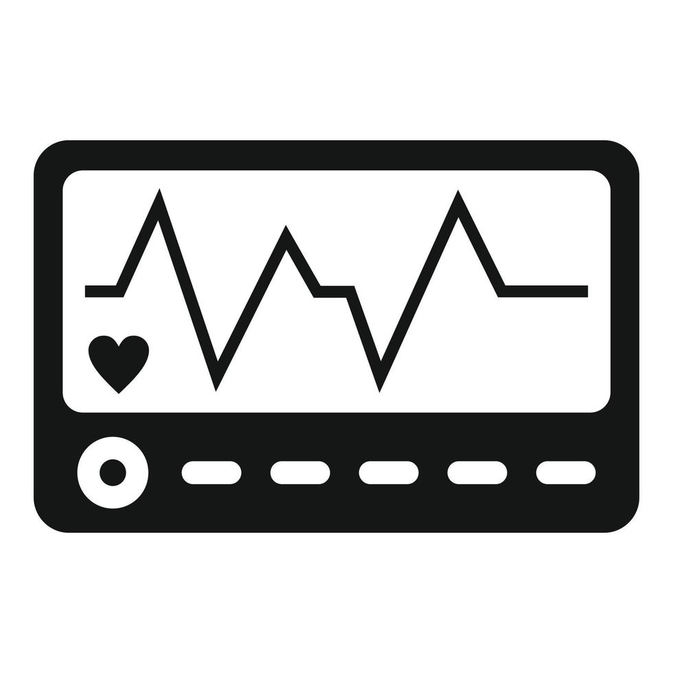 patient elektrokardiogram ikon, enkel stil vektor