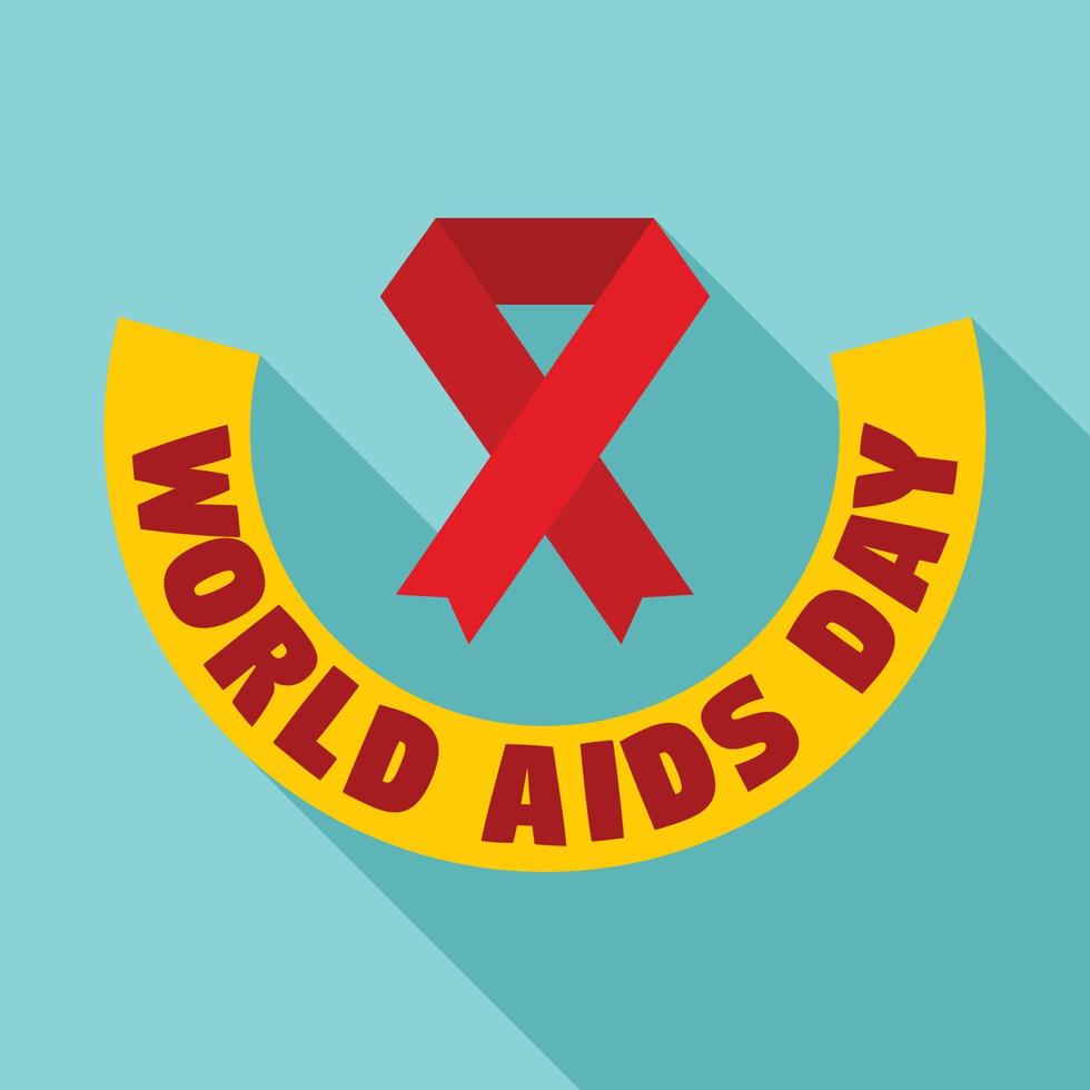 Welt-Aids-Tag-Logo-Set, flacher Stil vektor