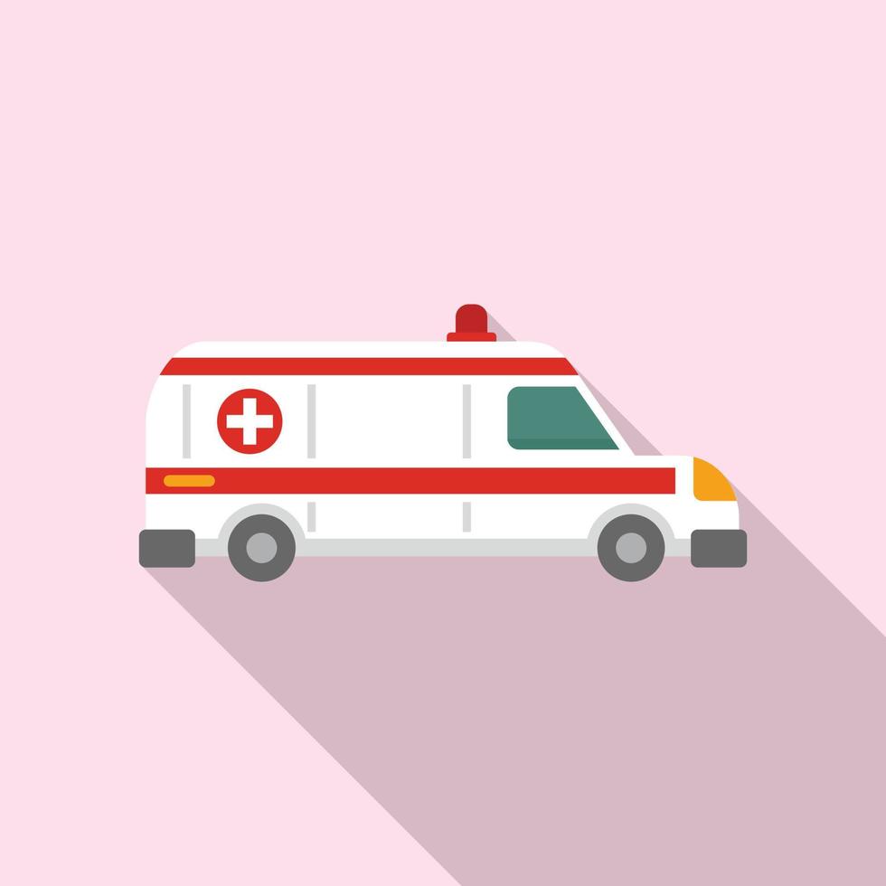 Krankenhaus-Krankenwagen-Symbol, flacher Stil vektor