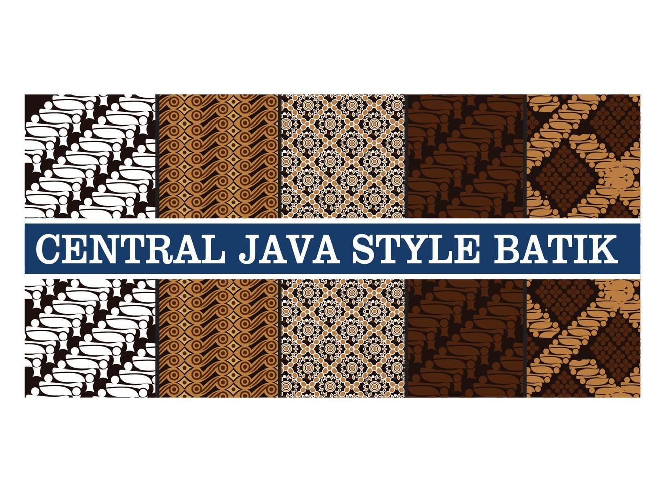 komplett uppsättning javanese indonesiska batik trasa målning med mönster och vit bakgrund, vektor illustration lämplig för diagram, infografik, och Övrig grafisk tillgångar