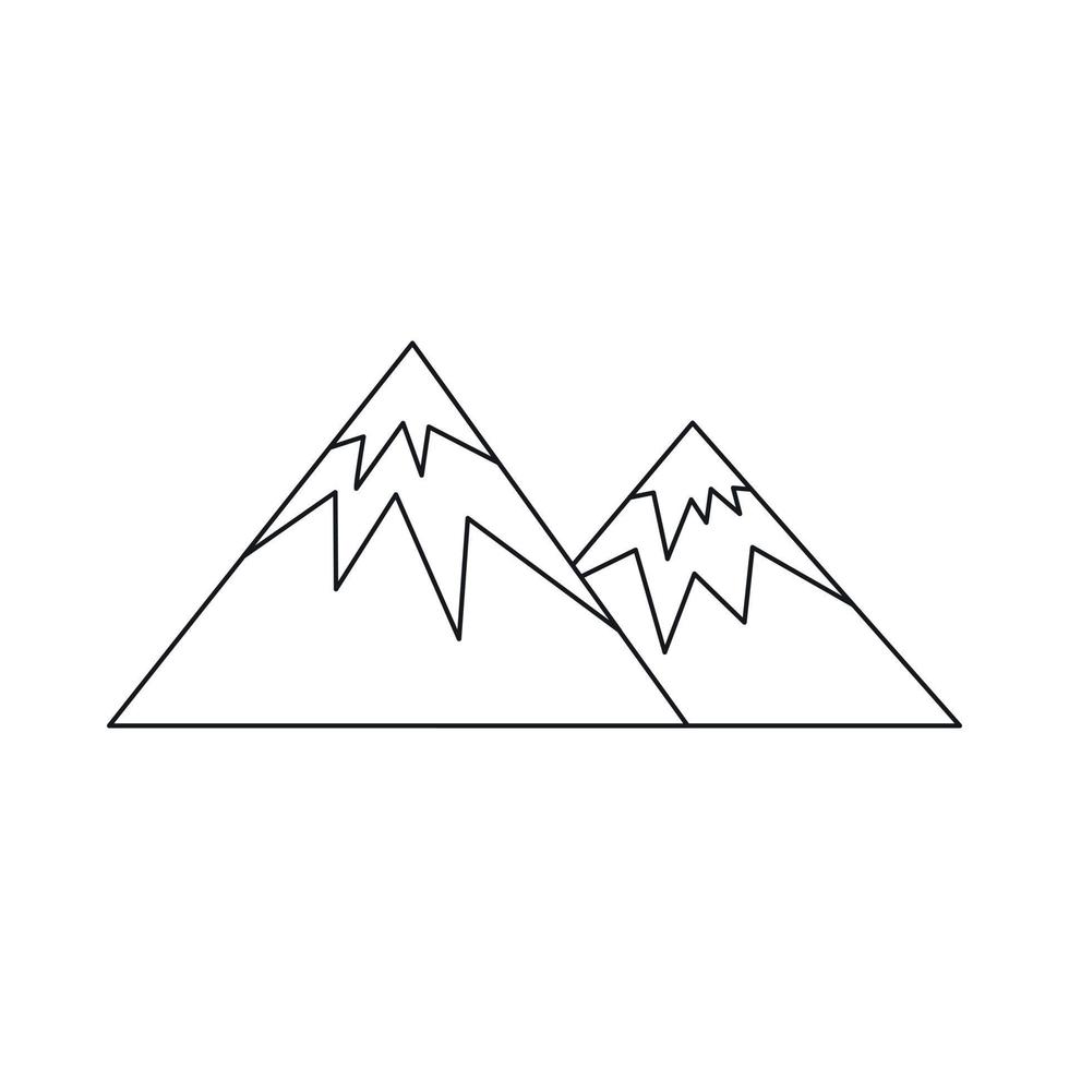 swiss alps ikon, översikt stil vektor