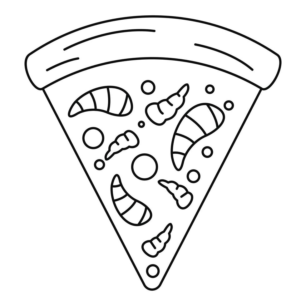 Meeresfrüchte-Pizza-Symbol, Umrissstil vektor