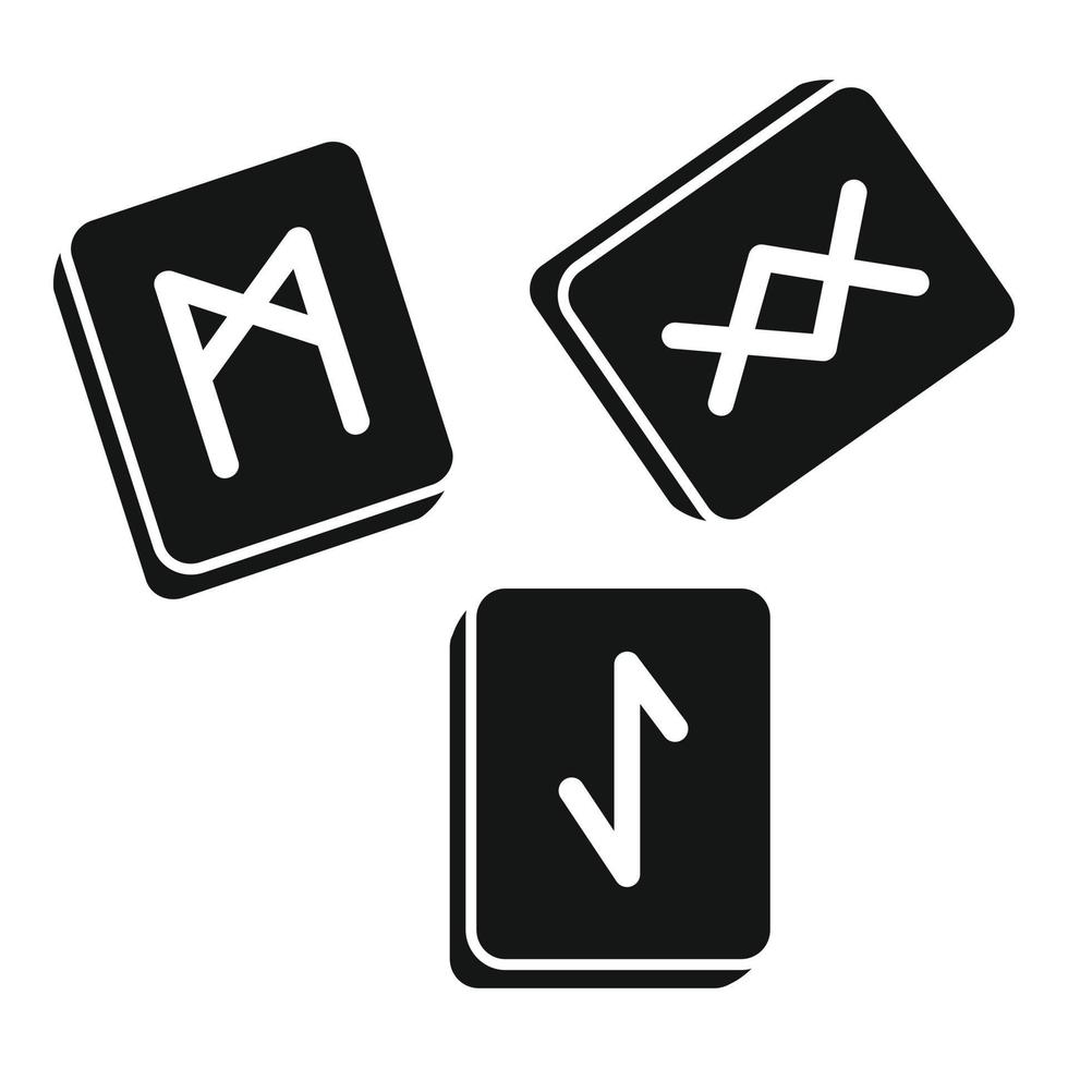 runor kub ikon, enkel stil vektor