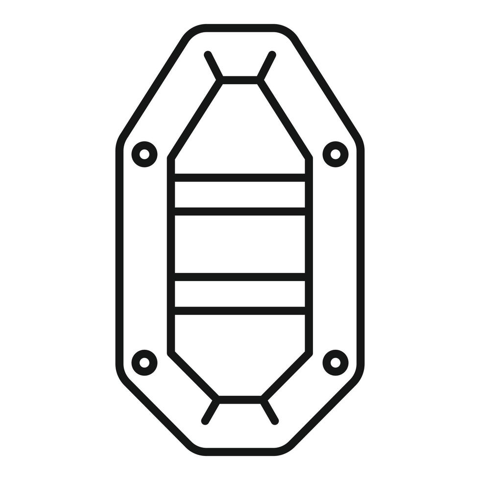 Fischer-Gummiboot-Symbol, Umrissstil vektor