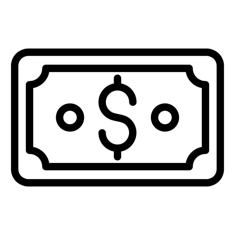pengar linje ikon på vit bakgrund vektor