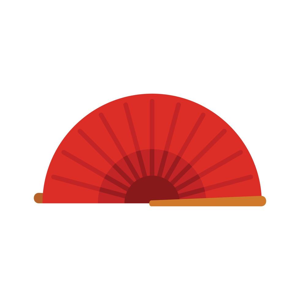 Sommer-Hand-Fan-Symbol, flacher Stil vektor