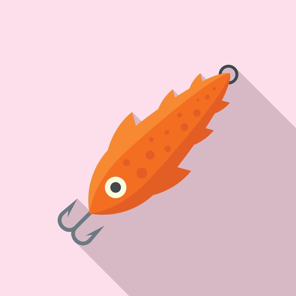 fisk bete dykning ikon, platt stil vektor