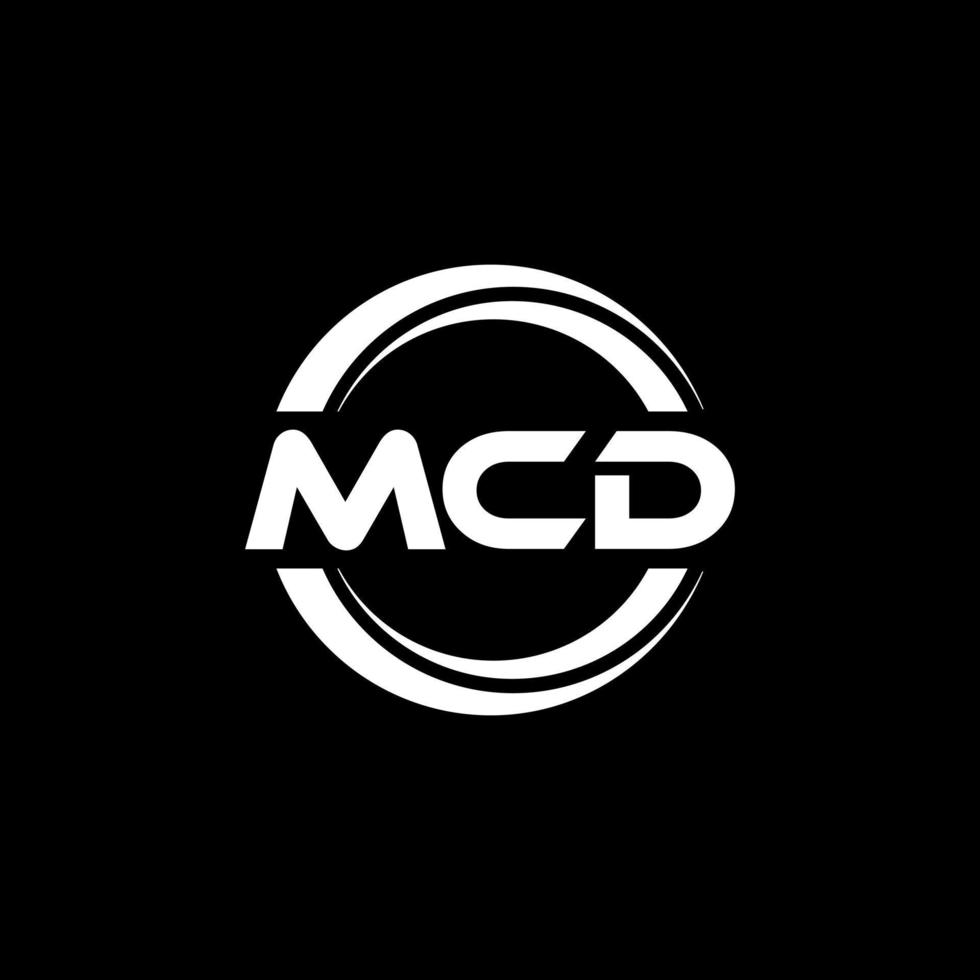 mcd brev logotyp design i illustration. vektor logotyp, kalligrafi mönster för logotyp, affisch, inbjudan, etc.