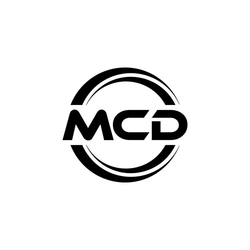 mcd brev logotyp design i illustration. vektor logotyp, kalligrafi mönster för logotyp, affisch, inbjudan, etc.