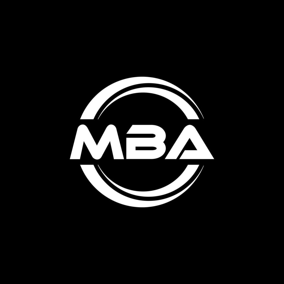 mba brev logotyp design i illustration. vektor logotyp, kalligrafi mönster för logotyp, affisch, inbjudan, etc.