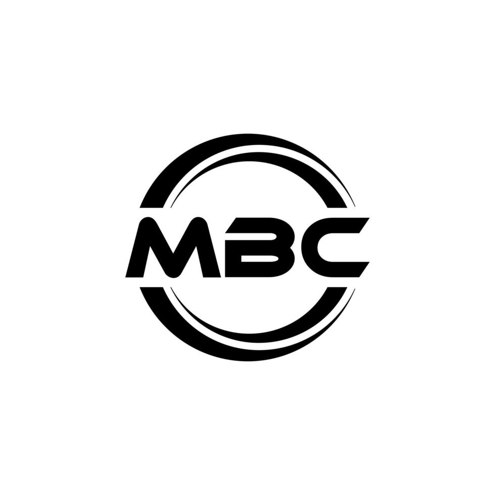 mbc brev logotyp design i illustration. vektor logotyp, kalligrafi mönster för logotyp, affisch, inbjudan, etc.