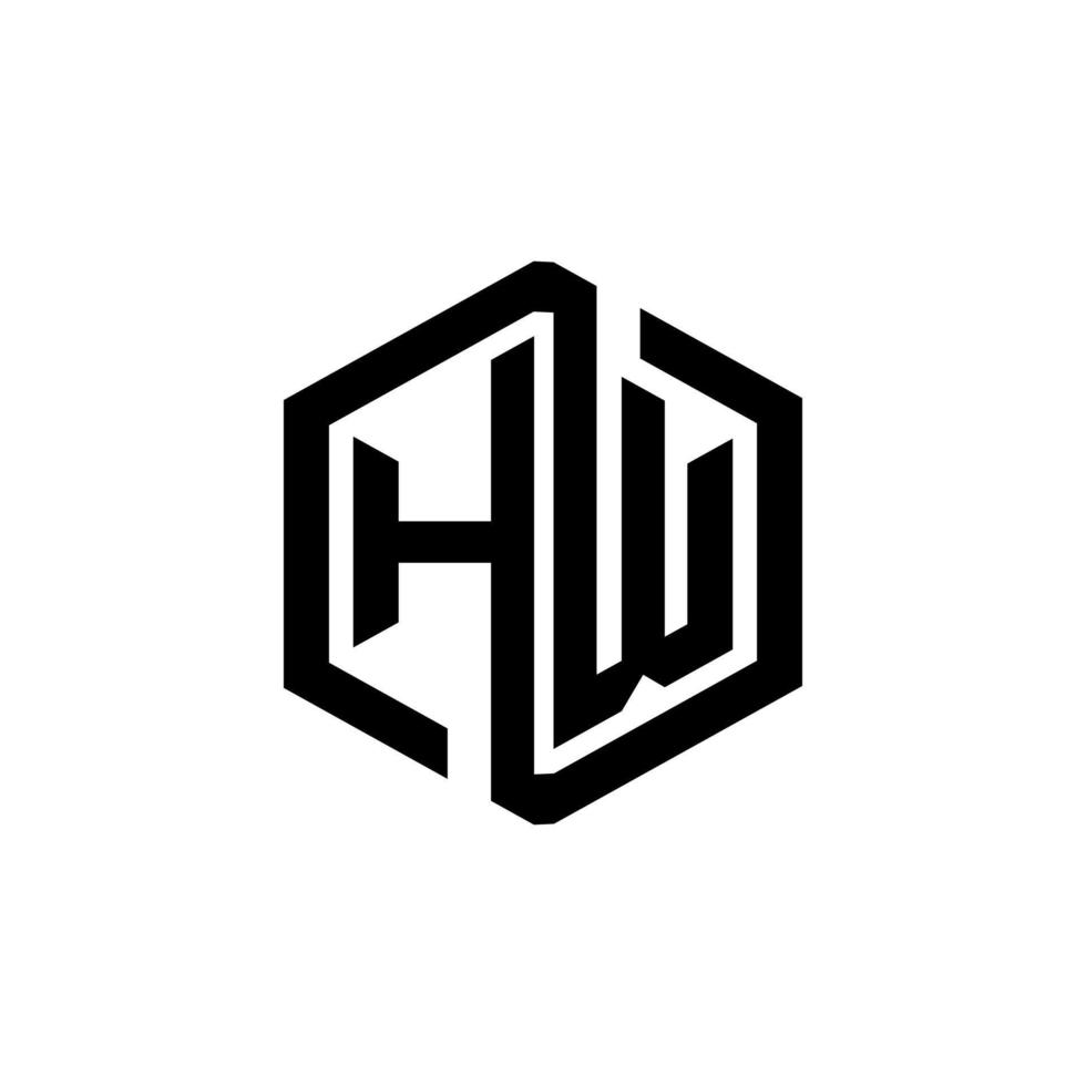 H w brev logotyp design i illustration. vektor logotyp, kalligrafi mönster för logotyp, affisch, inbjudan, etc.