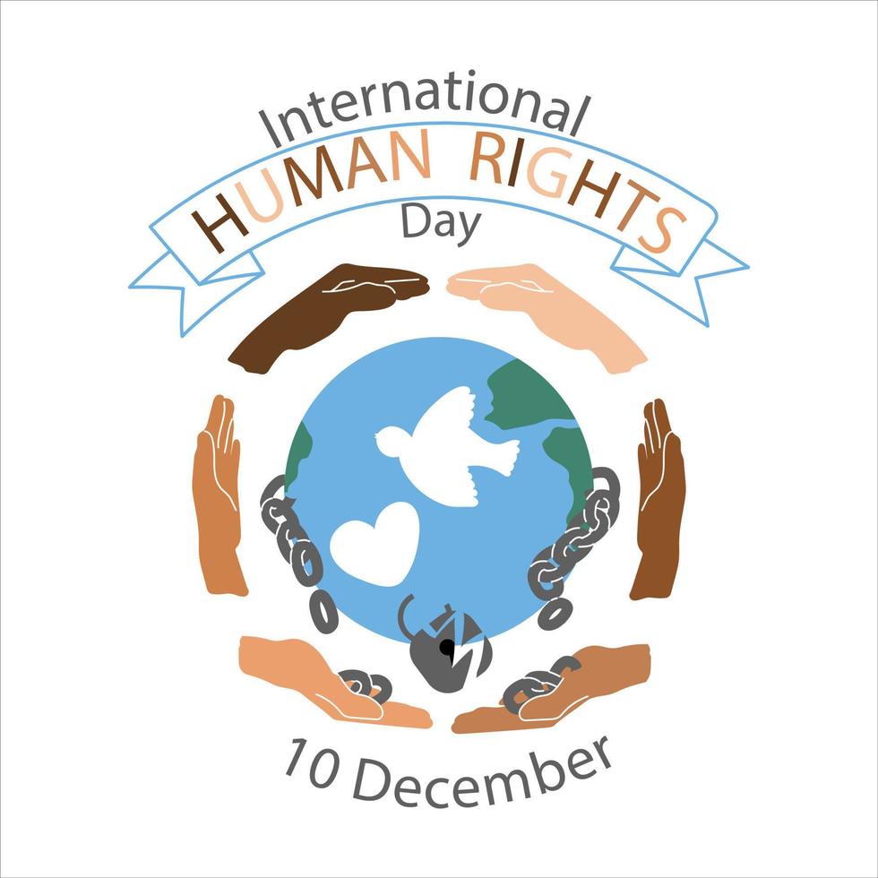 mänsklig rättigheter internationell dag 10 december vektor illustration